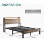 Double Size Bed Frame with Charging Station and LED Lights Image 2