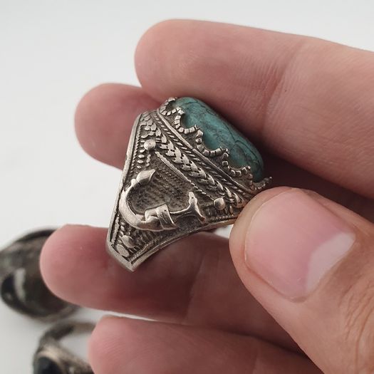 Antique Style Ring Collection 15 Mixed Brass, Glass & Stone Rings