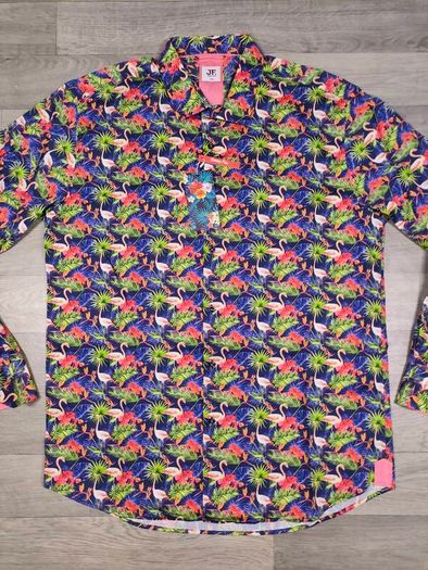 New Jimmy Fox Flamingo Patterned Shirt Mens XL/XXL