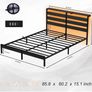 King Metal Bed Frame with USB Charging Station, LED Lights & Storage Headboard Image 10