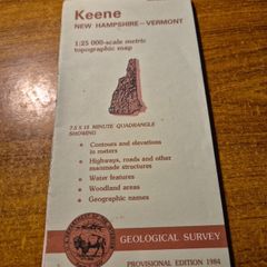 Vintage Find 1984. Keene Provisional Map. New Hampshire Vermont. Geological Survey.