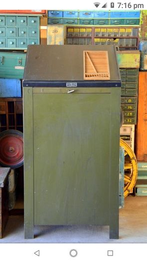 Vintage Steel Lethern Cabinet