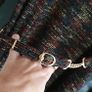 VINTAGE Nikki Stevens high neck knit dress with gold chain belt Sz 16 Image 4