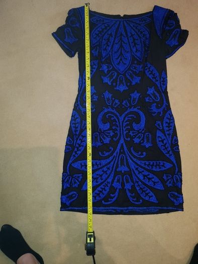 French Connection size uk8-10 black and blue beaded dress