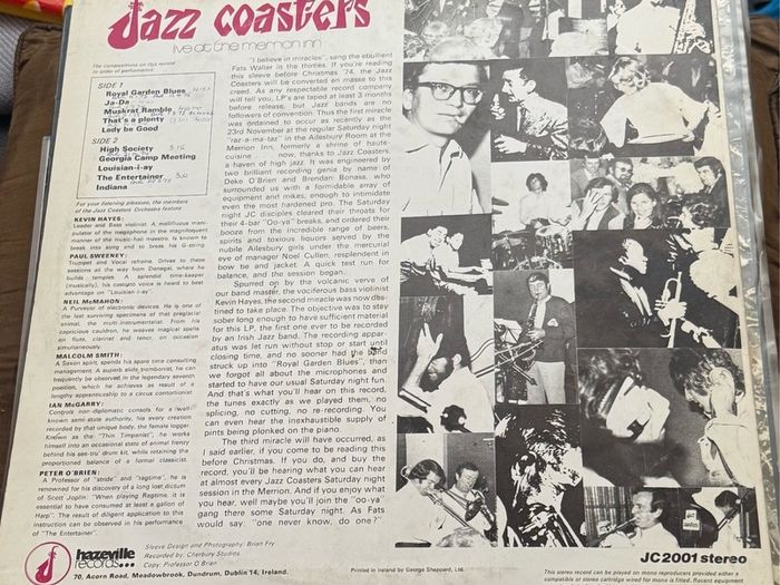 The Jazz Coasters Live at The Merrion Inn LP Vinyl Record