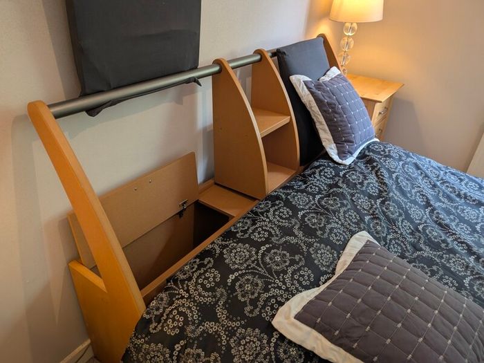 King Size Bed with Headboard Storage (Need Gone)