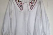 Embroidered Collar Blouse, Size 16