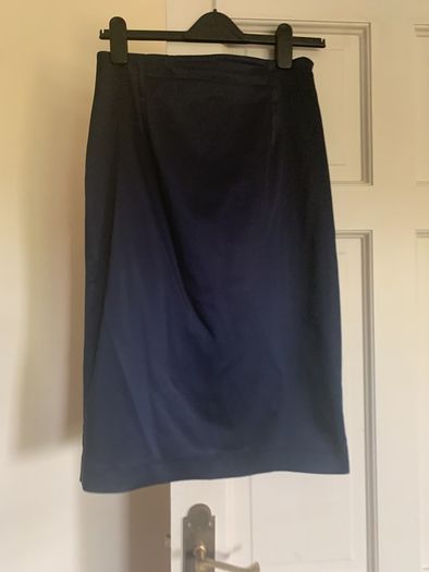 Coast navy satin pencil skirt size 10 will fit size 8 small 10