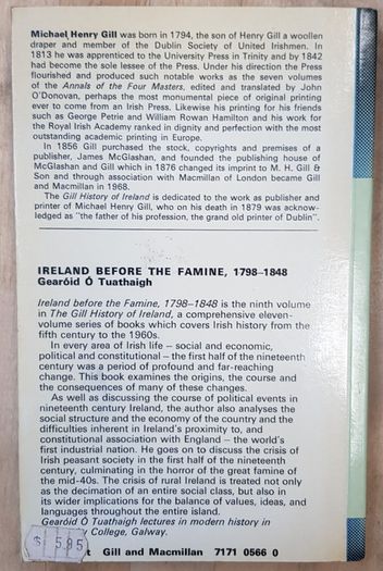 Ireland Before The Famine 1798-1848 by Gearoid O Tuathaigh
