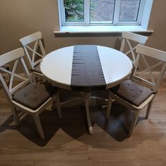 Round Dining Table   4  Chairs Set