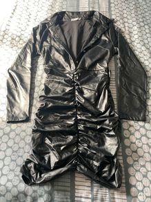 Black soft leather style dress