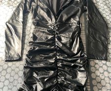 Black soft leather style dress