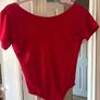 Red Ruffle Bodysuit Feminine Going Out Top Image 4
