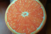 Round Flat Cushion. Looks Like A Slice Of Orange (new).