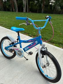 Miami Beach 18 inch blue, white and pink girls bike