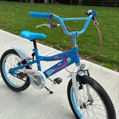 Miami Beach 18 inch blue, white and pink girls bike