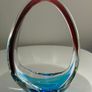 Vintage Art Glass Basket Bowl - Hand Blown Image 4