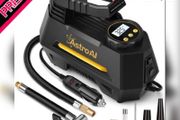 Digital Tyre Inflator 12V Air Compressor Auto-Stop Portable Car Tyre Pump with Handle, Car Pumps for Tyres with Valve Adaptors LED Light &amp; LCD Display for Car, Bicycle, Motorcycle and Others (FREE POSTAGE)