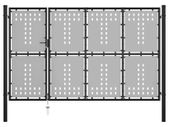 Garden Gate Steel 350x150 cm Black