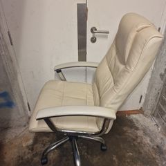 Beige leather office chear office chear FRIDGEMANDER