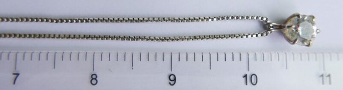 Vintage Sterling Silver 925 Fine Zirconia Pendant and Necklace length 21" - 8,46g