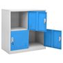Locker Cabinet Light Grey and Blue 90x45x92.5 cm Steel Image 2