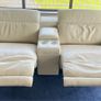 Reclining Cinema Sofa Seats - off white leather Image 2