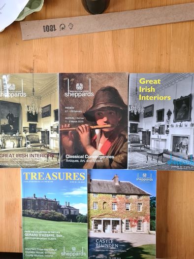 Great Irish Houses  Interiors . 5 X FABULOUS LARGE CATALOGUES. Including Collattin House Wicklow & Castle Blunden.all In Very Good Condition.