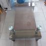 Glass Coffee Table with Timber Shelf, 109cm long x 60cm  wide x 56cm high Image 7