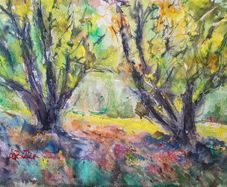 wild Atlantic way trees watercolour