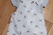 Next Baby 2-piece set cotton dungaree and t shirt Age 0 to 3 months