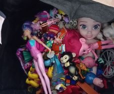 bag of toy figures