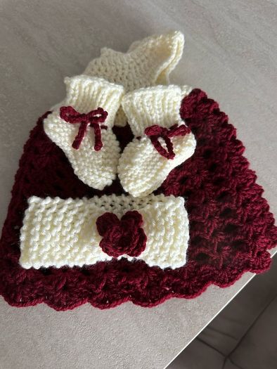 crochet baby dress headband and little socks