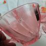 vintage glass teacups, pink glass, pink cups Image 8