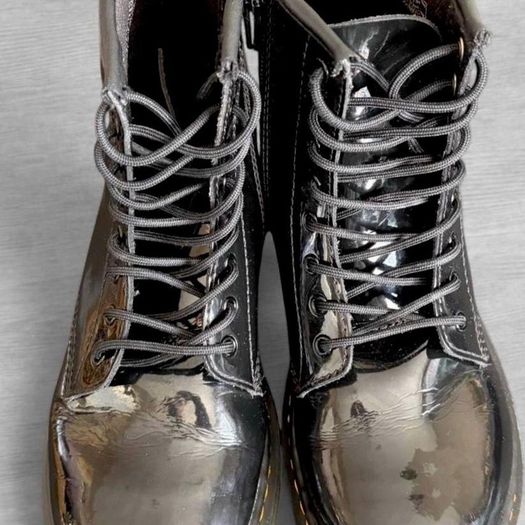 Dr Martens 1460 J Black Glossy Lace Up Patent Boots UK 3 EU 36 fits up to 4.5