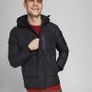 BNWT Winter Autumn hooded black puffer coat jacket Jack & Jones Size Large Image 2