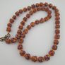 Antique Venetian Style Skunk Eyes Orange Glass Beads Necklace Image 9
