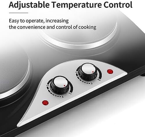 Electric Hobs 2500W Electric Hot Plates for Cooking Portable Hob with 2 Cast Iron Rings/with Dual Temperature Control