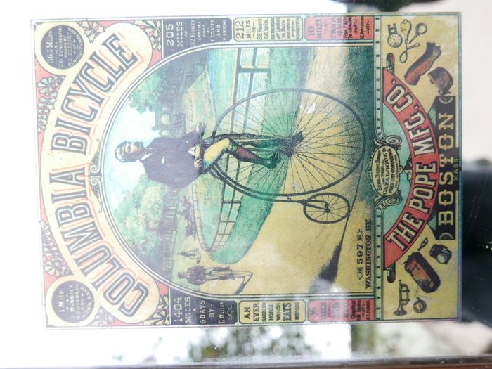 Vintage Columbia Bicycle mirror - Pope Mfg Co advertising