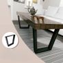 Metal Table Legs Type V Loft Style 77/70 cm Set of 2 Image 3