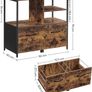 _Office Filing Cabinet with Drawer and Open Compartments for A4 Documents, Letter Format, Printer Stand, Industrial Design, Vintage Brown/Black Image 5