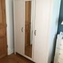 ELEGANT 3 Door Triple Mirrored Wardrobe White with Hanging Rail and Shelves Image 8