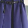M&S A-line cobalt skirt with belt Sz 6 UK Image 2