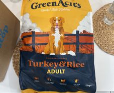 Green Acres Turkey & Rice Dry Dog Food - 12kg unopened