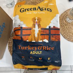 Green Acres Turkey & Rice Dry Dog Food - 12kg unopened