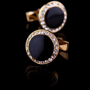 Gold Tone- Black Stone - Links For Men