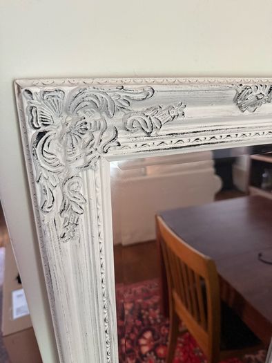 Antique style white mirror