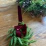 Mini 20cm diameter chair real feel wreath with exaggerated length burgundy ribbon Image 7