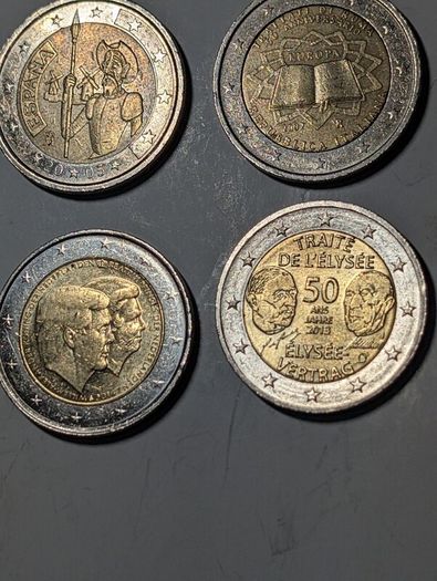 4 x 2 Euro Collectable coins