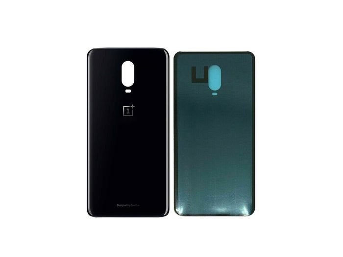 For OnePlus 6T 1+6T Rear Battery Cover Back Glass Panel Black Adhesive - FHTOP6TBCB